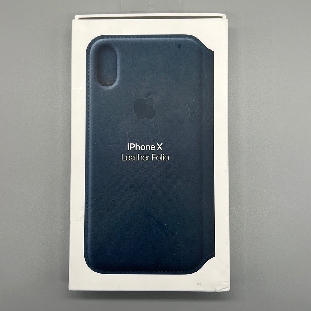 𖣘 iPhone X Leather Folio 𖣘 Cosmic Blue - Apple - Picture 3 of 4